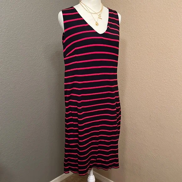 banana republic red striped dress *Banana Republic size 12